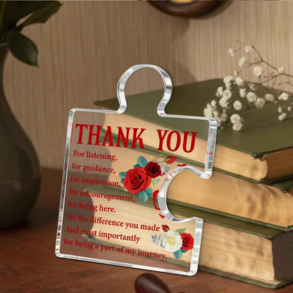 Thank You Gifts for Women, Appreciation Gifts for Coworkers Work Bestie Boss Lady Teacher Nurse, Thank You Gift Floral Acrylic Plaque Sign Home Office Decor