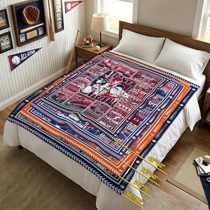 Atlanta Baseball Blanket City Team Color Plush Cozy Throw Gifts
