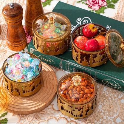 4 Pcs Ramadan Serving Trays with Lid Eid Mubarak Decor, Classic