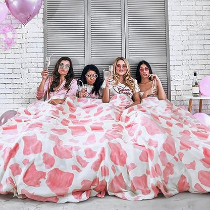 Pink Cow Throw Blanket Gifts for Women Girls Teen, Soft Plush Fleece