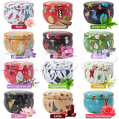 12PCS Christmas Scented Candles, 2.5OZ Jar Candles, 12 Christmas