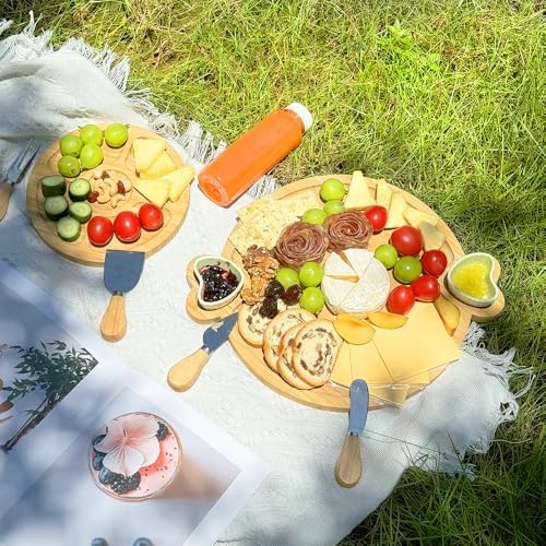 Charcuterie Boards Gift Set: Bamboo Charcuterie Cheese Board - Unique