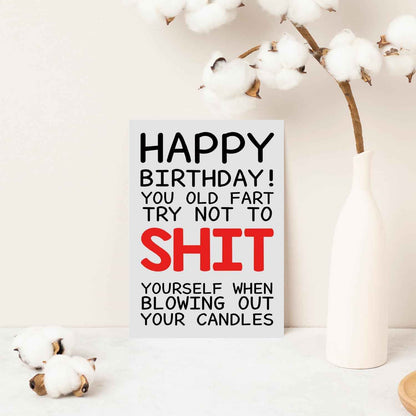 COLINHELIN Funny Birthday Cards For Women Men, Rude Birthday Card Gift for Nan Grandad Mom Dad, 50th 60th 70th 80th Birthday Card for Him Her, Happy Birthday Card Dad Mom