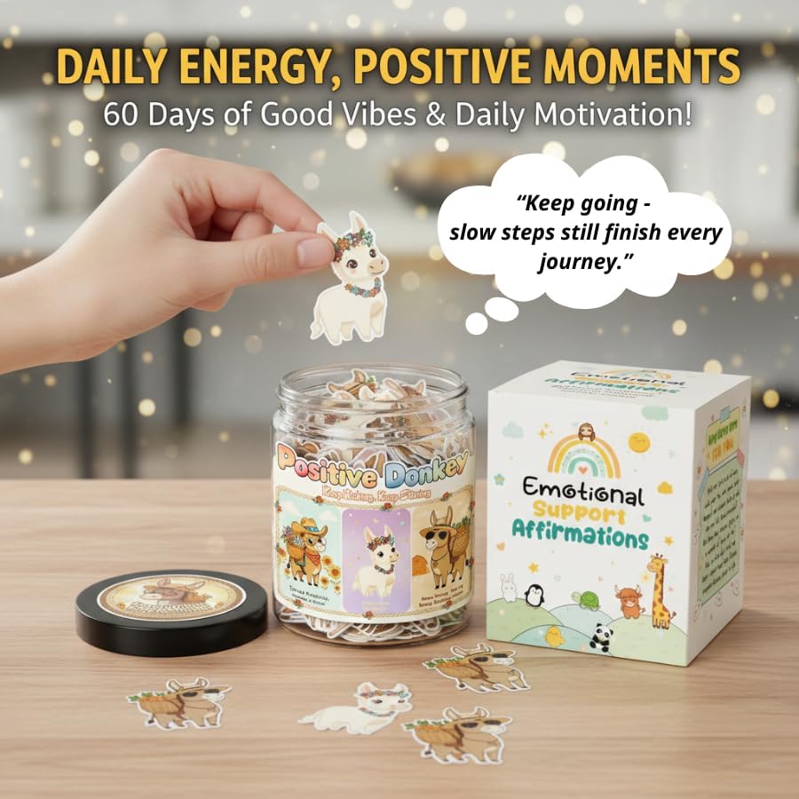 Positive Donkey Christmas Jar, Funny Emotional Support Gift for Men