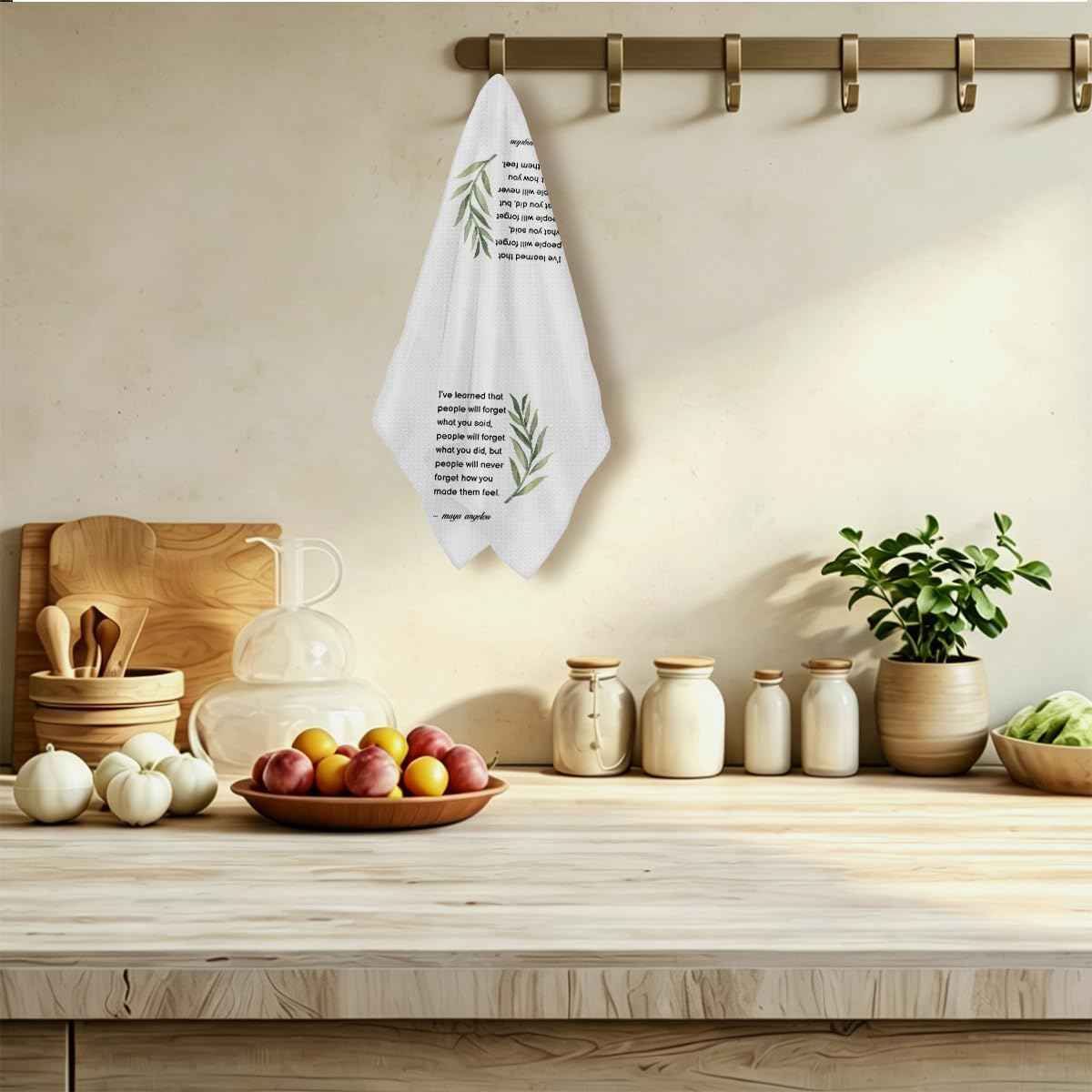 NISTOMISU Hostess Gifts Kitchen Towels 14x24 Inch - Hostess Gifts for Women | Inspirational Quote Waffle Weave Absorbent Hand Cloth Tea Towels, Reusable Dishcloth Towel for Kitchen Bathroom Decor (White)