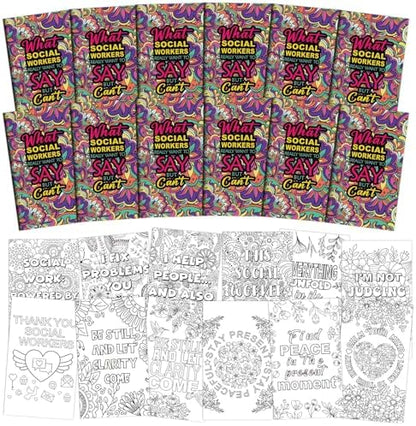 Tenceur 12 Pcs Social Worker Coloring Books Appreciation Gifts for