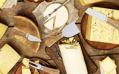 6 Piece Cheese Knives Set with Wooden Handle, Mini Steel Stainless