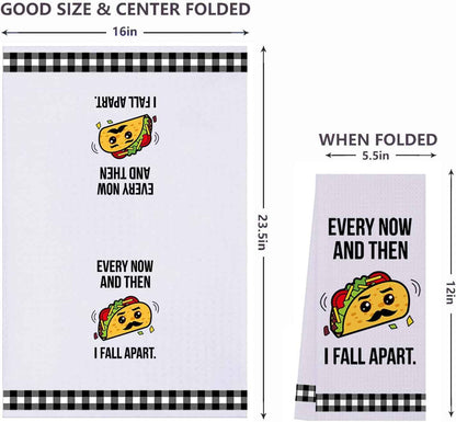 LXOMILL Funny Kitchen Towels, Cute Dish Towels, Housewarming Gifts for Women, Set of 4