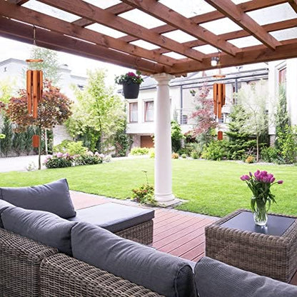 Vinsot Bamboo Wind Chimes for Outside 30" Wooden Rustic Chimes, 2 Pcs