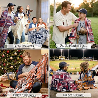 Atlanta Baseball Blanket City Team Color Plush Cozy Throw Gifts