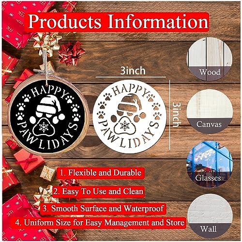 60pcs Small Christmas Stencils for Painting on Wood Ornament 3 Inch