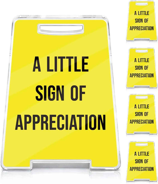 4 Pcs Appreciation Gifts for Employee Coworker Team | Thank You Gifts for Women Men Friends, Bulk a Little Sign of Appreciation Home Office Desk Acrylic Sign Decor
