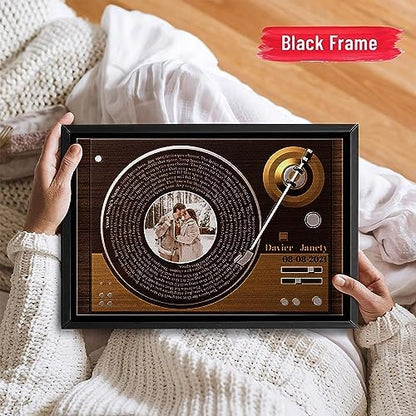 H-DEWALL Personalized Song Lyrics Canvas Art - Romantic Valentine's