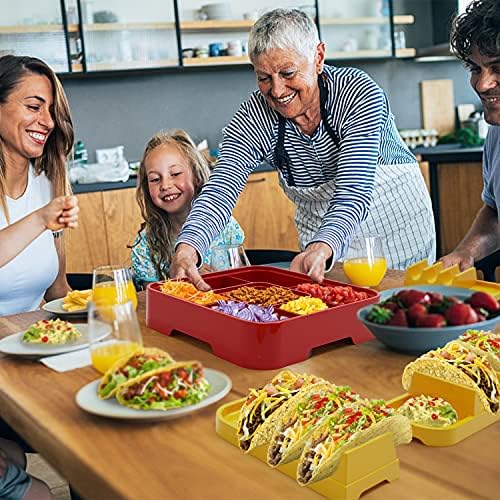 Taco Holder Stand, Taco Bar Serving Set for a Party 4 Taco Holders