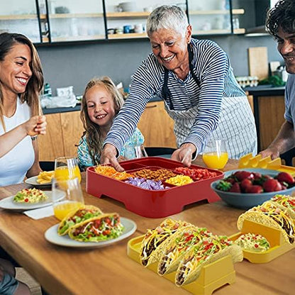 Taco Holder Stand, Taco Bar Serving Set for a Party 4 Taco Holders