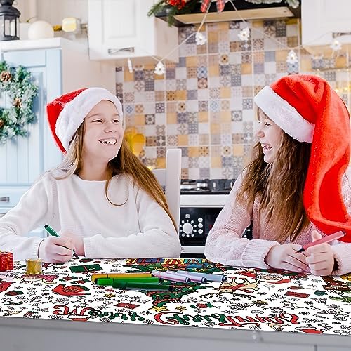 OHOME Xmas Giant Coloring Poster/Tablecloth-Christmas Crafts for