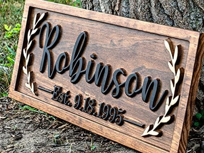 Wood Wall Decor Personalized Last Name Sign | Wedding Bridal Shower