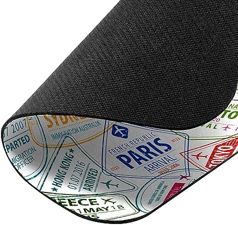 Non-Slip Rectangle Mousepad, WIRESTER Unisex Passport Travel Stamps