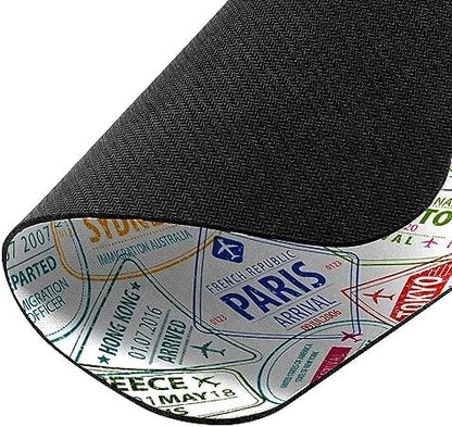 Non-Slip Rectangle Mousepad, WIRESTER Unisex Passport Travel Stamps