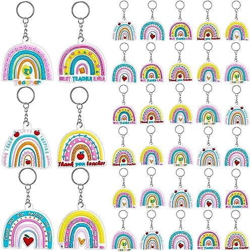 Henoyso 36 Pcs Teacher Keychains Bulk Teachers Appreciation Gifts in