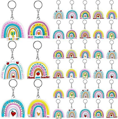 Henoyso 36 Pcs Teacher Keychains Bulk Teachers Appreciation Gifts in