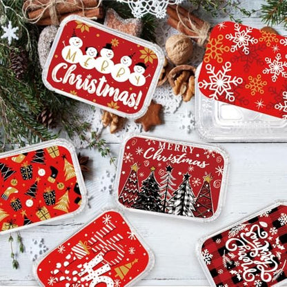 DIYDEC 36PCS Christmas Aluminum Food Containers Foil storage Tin with