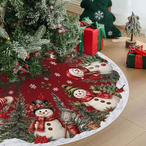 Christmas Snowman Tree Skirt 48 Inches
