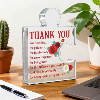 Thank You Gifts for Women, Appreciation Gifts for Coworkers Work Bestie Boss Lady Teacher Nurse, Thank You Gift Floral Acrylic Plaque Sign Home Office Decor
