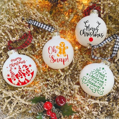 60pcs Small Christmas Stencils for Painting on Wood Ornaments