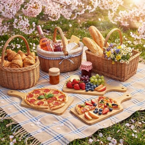 Zubebe 10Pcs Bamboo Cutting Board Bulk with Handle 11x5" Charcuterie