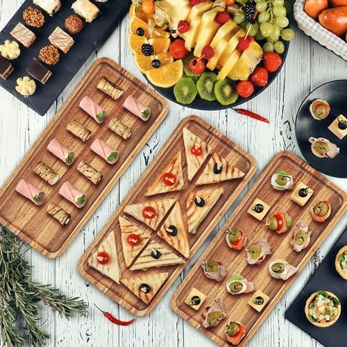 Anyvape 3 Pack Acacia Wooden Serving Trays, Charcuterie Board