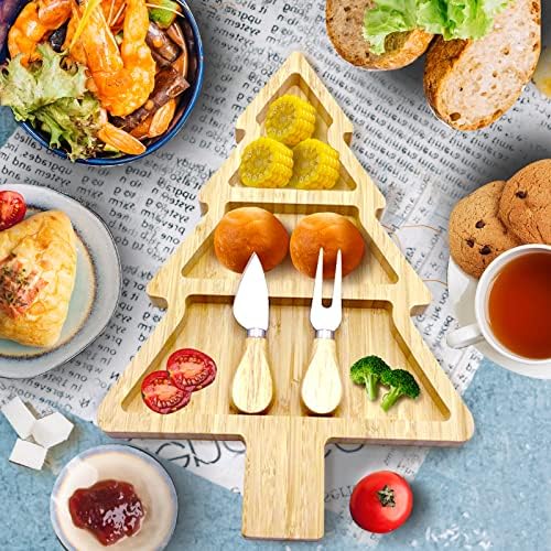 Bamboo Serving Platter, Multiple Spaces Reusable Bamboo Plates, Novel