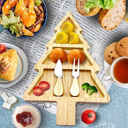 Bamboo Serving Platter, Multiple Spaces Reusable Bamboo Plates, Novel