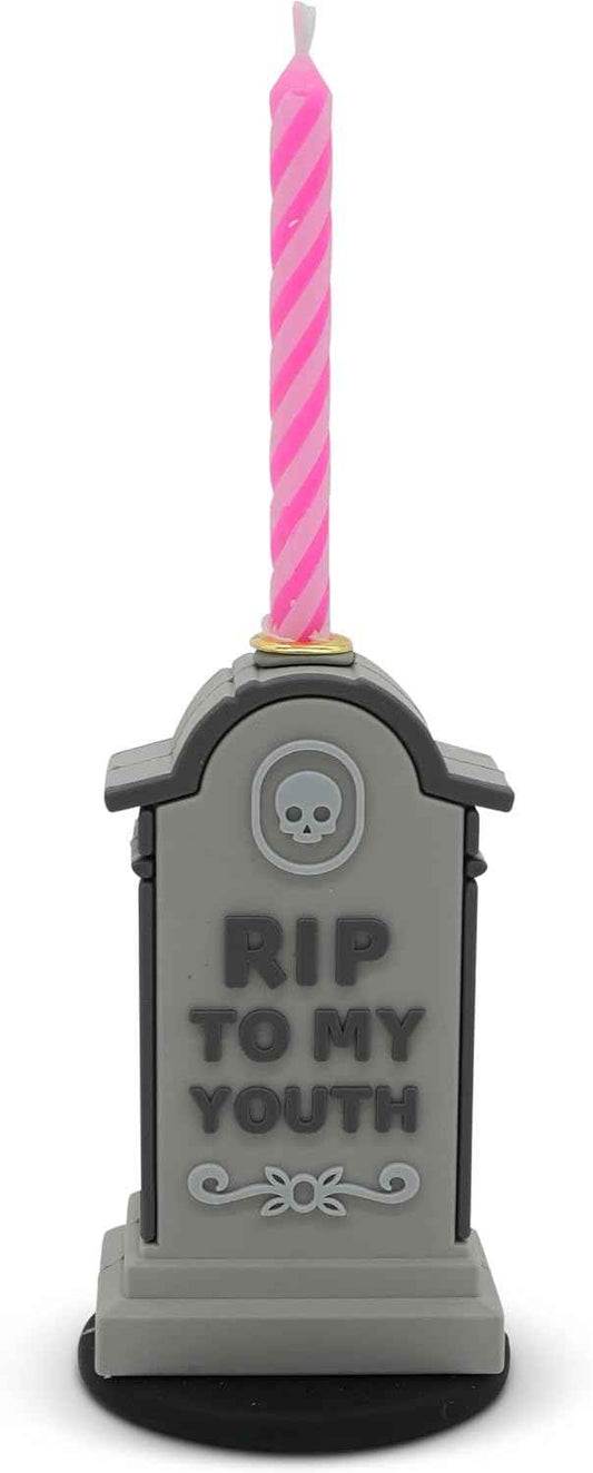 Funny Birthday Candle Holder – Humorous Party Decoration & Gag Gift – Quirky Cake Topper for Adults & Friends - Tombstone
