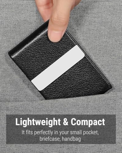 MaxGear Business Card Holder, PU Leather Business Card Case, Black