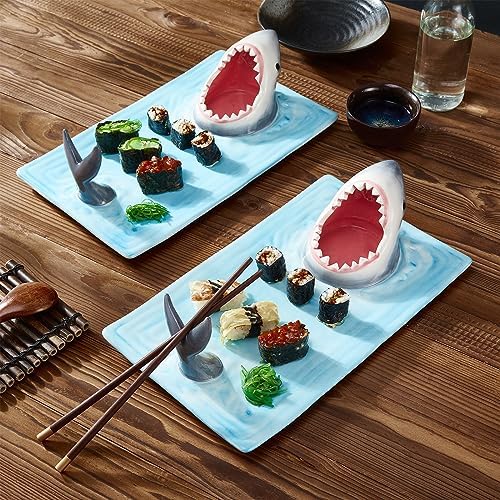 Shark Plates, Shark Sushi Plate, Handmade Ceramic Taco Holder