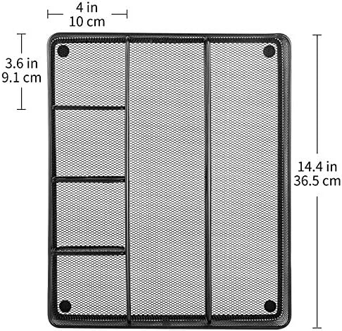 Amazon Basics Mesh Desk Drawer Organizer with 6 Compartments, Non-Slip