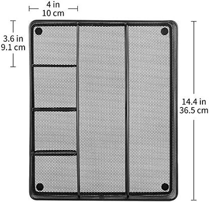 Amazon Basics Mesh Desk Drawer Organizer with 6 Compartments, Non-Slip