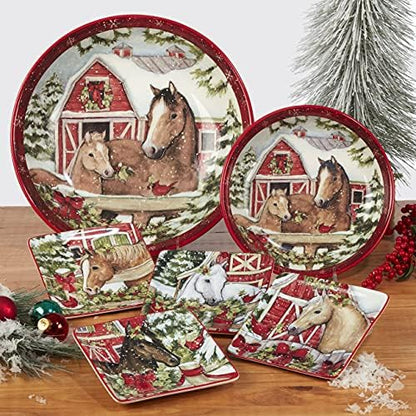 Certified International Homestead Christmas Rectangular Platter 14in x