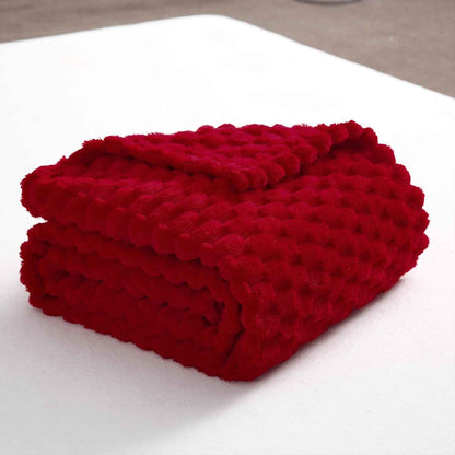 Red Jacquard Fleece Throw Blanket
