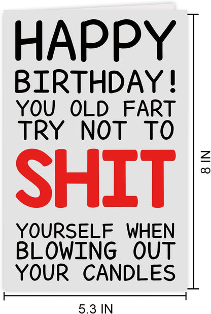 COLINHELIN Funny Birthday Cards For Women Men, Rude Birthday Card Gift for Nan Grandad Mom Dad, 50th 60th 70th 80th Birthday Card for Him Her, Happy Birthday Card Dad Mom