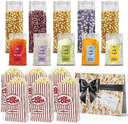 Pop n' Dulge Popcorn Movie Night Supplies 16 pcs Gift Set, 5 Gourmet