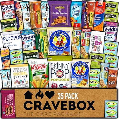 CRAVEBOX Healthy Snack Box (35 Count) Halloween Variety Pack Care