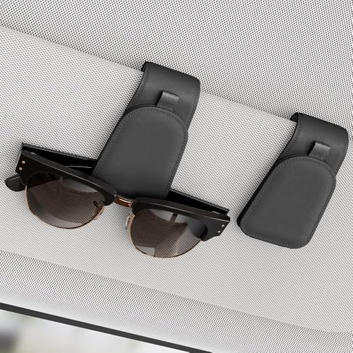 Sotfamily Magnetic Sunglass Holder for Car Visor, 2 Packs, Faux