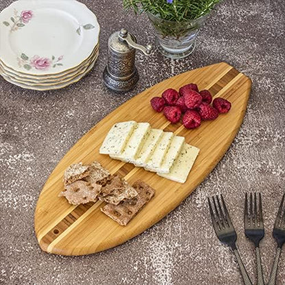 Totally Bamboo Lil Surfer Small Surfboard Cutting Board, 14.5 x 6 in