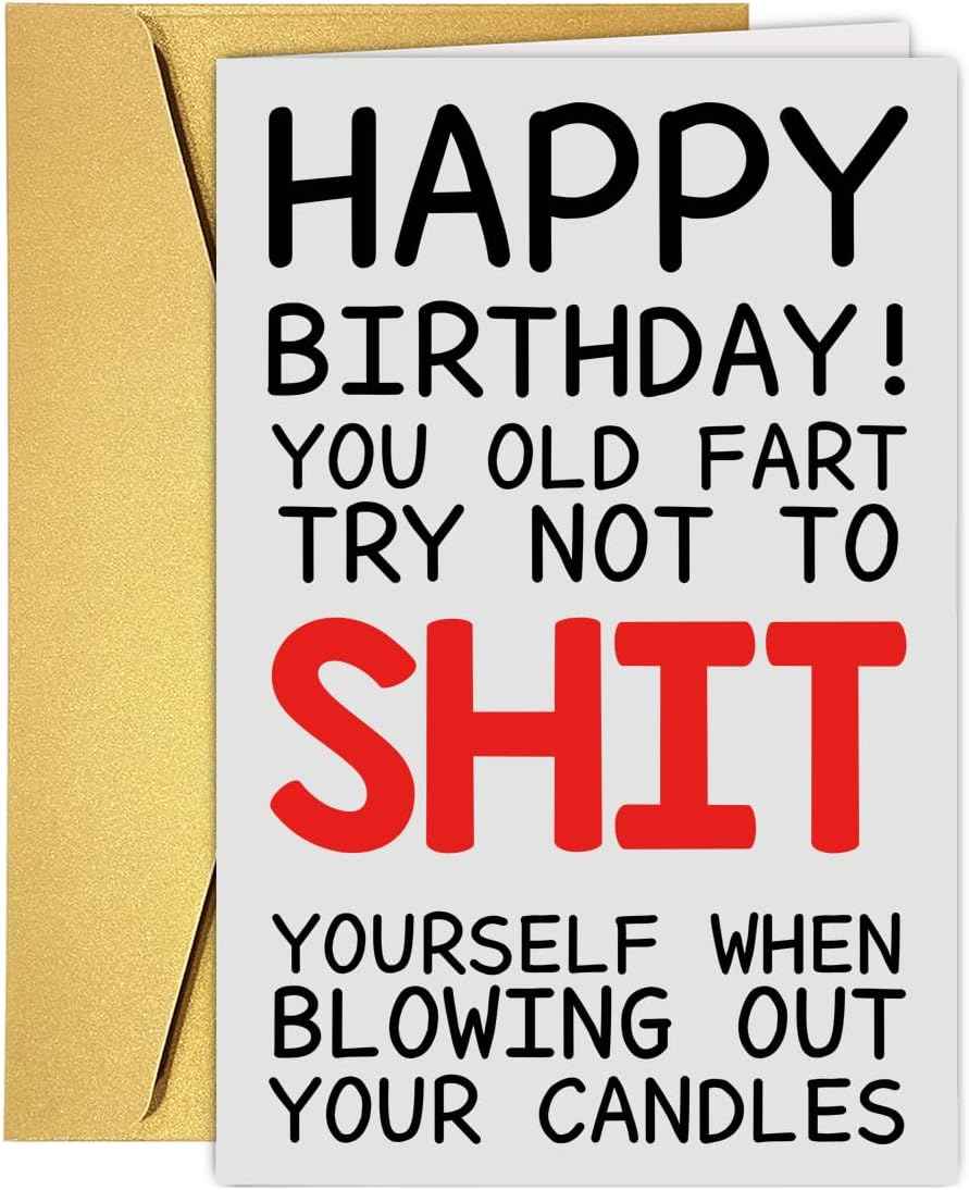 COLINHELIN Funny Birthday Cards For Women Men, Rude Birthday Card Gift for Nan Grandad Mom Dad, 50th 60th 70th 80th Birthday Card for Him Her, Happy Birthday Card Dad Mom