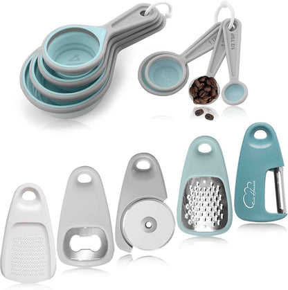 Kitchen Gadgets Set 13 Piece, Essentials for Kitchen RV Camper, Blue