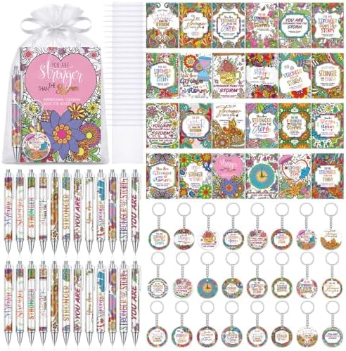 Sinload 96 Pcs Positive Coloring Book Gift Set with Inspirational Pens