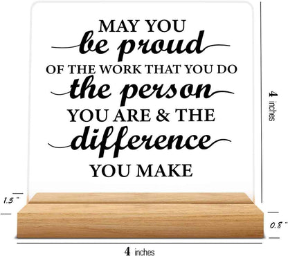 Thank You Gifts for Women Men, Appreciation Gifts for Coworkers Boss Leader | New Job Gifts for Teacher Mentor Coach, Coworker Acrylic Desk Sign Decor