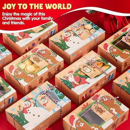 JOYIN 24 PCS Christmas Cookie Gift Baking Box 8.75" x 5.75" x 2.75”